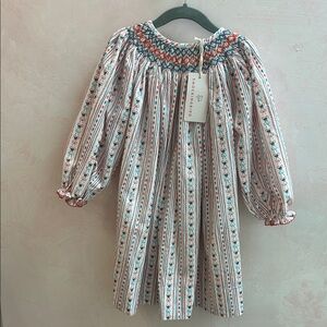 NWT Smockingbird Smocked Kids Dress Red & Green